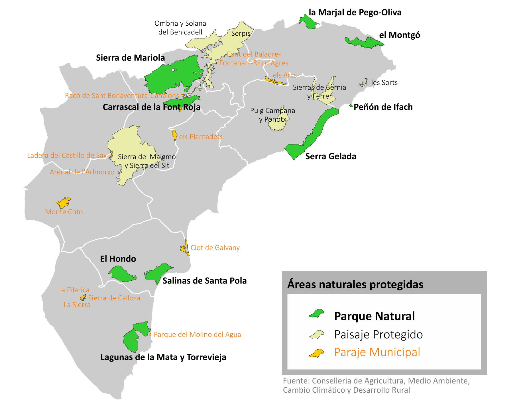 Parques y parajes naturales. Província d′Alacant