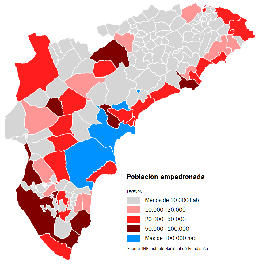 Población empadronada por municipios
